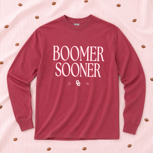 UNIV. of OKLAHOMA 2026: Boomer Sooner Classic Polkadot (COMFORT COLORS LONGSLEEVE)