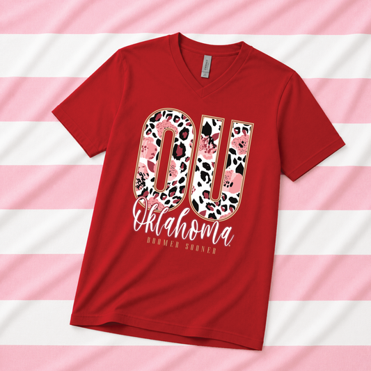 UNIV. of OKLAHOMA 2026: OU Mixed Pattern 2026 (BELLA CANVAS VNECK or CREW NECK)