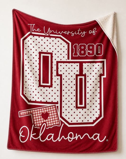 UNIV. of OU 2026: Big OU Polkadots *BLANKET*